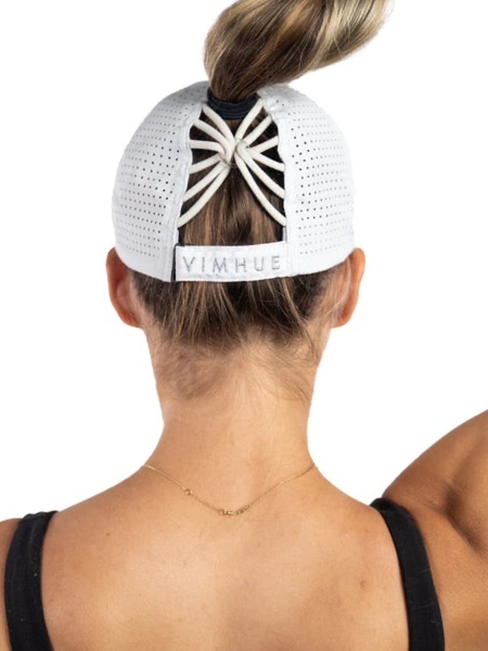 VimHue Sun Goddess Women's Ponytail Athletic Cap Gray UPF 50+ | Size: OS